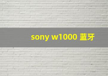 sony w1000 蓝牙